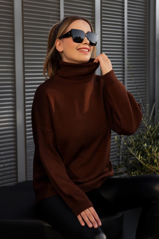 Balıkçı Triko Kazak - KAHVERENGİ