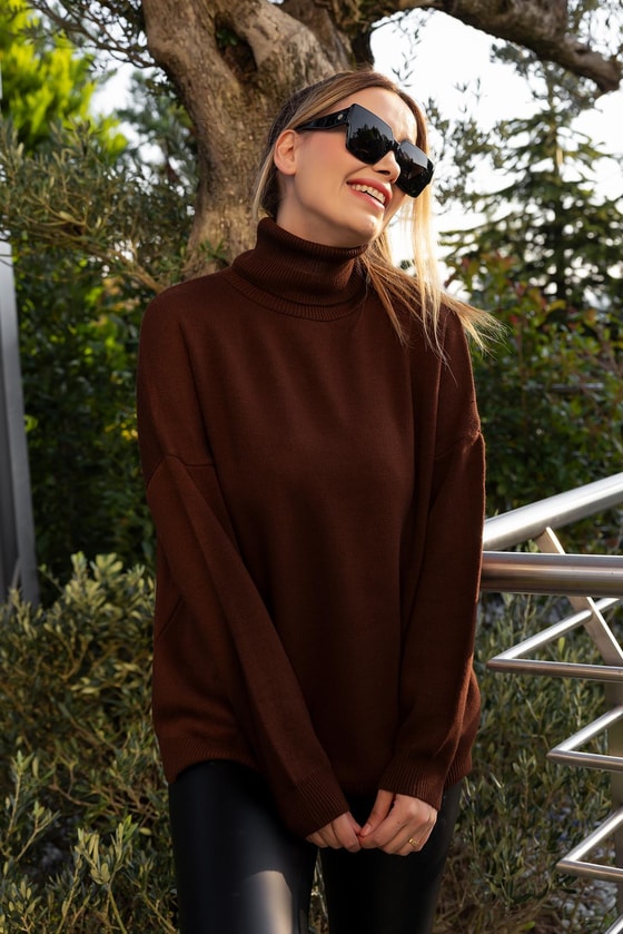 Balıkçı Triko Kazak - KAHVERENGİ