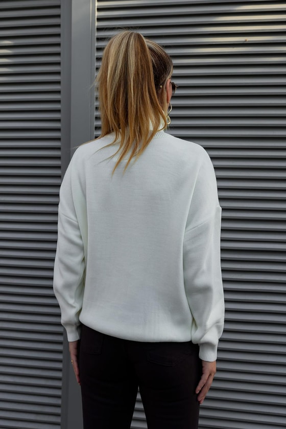 Balıkçı Triko Kazak - KREM