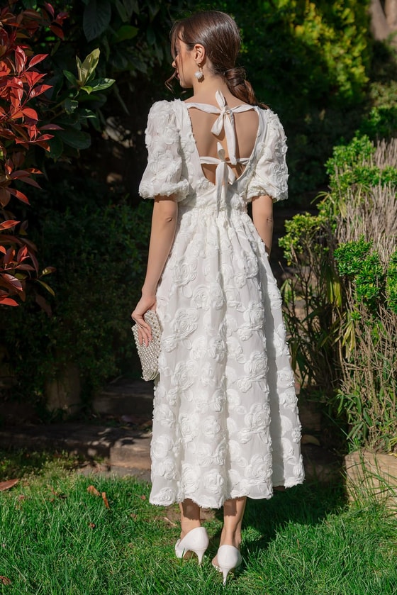 Balon Kol Tasarım Elbise - EKRU