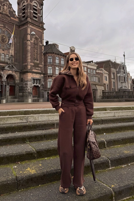 Cepli Eşofman Takımı - KAHVERENGİ