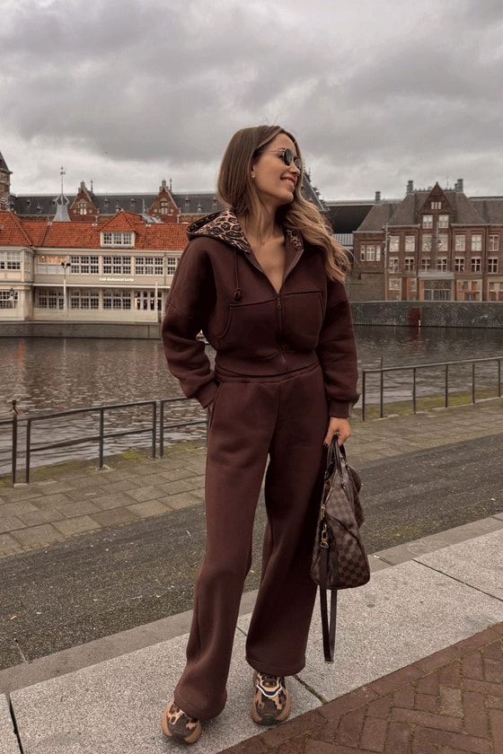 Cepli Eşofman Takımı - KAHVERENGİ