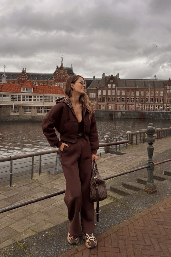 Cepli Eşofman Takımı - KAHVERENGİ