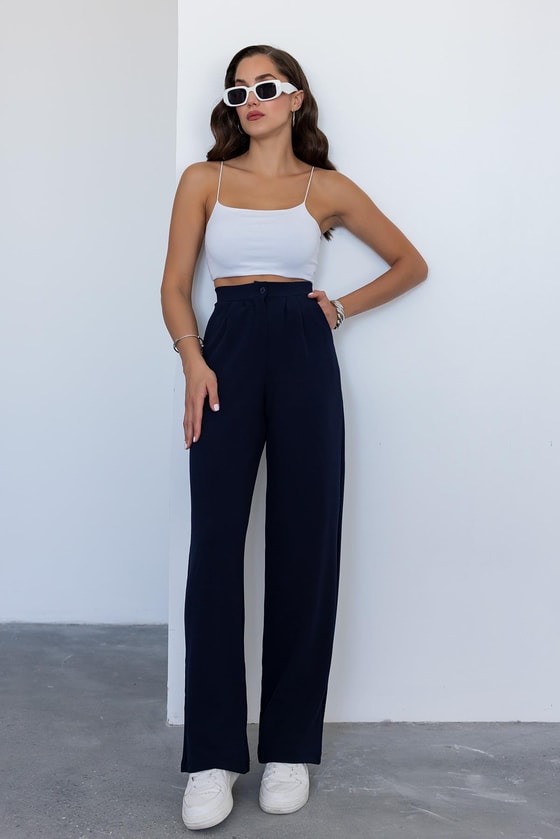 Cepli Palazzo Pantolon - LACİVERT