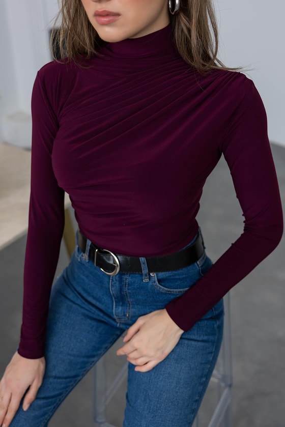 Drapeli Basic Bluz - MÜRDÜM