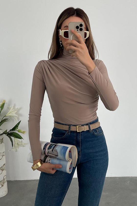 Drapeli Basic Bluz - VİZON