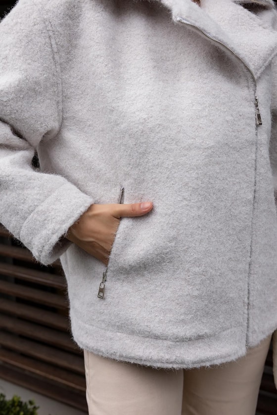 Fermuarlı Ceket - EKRU