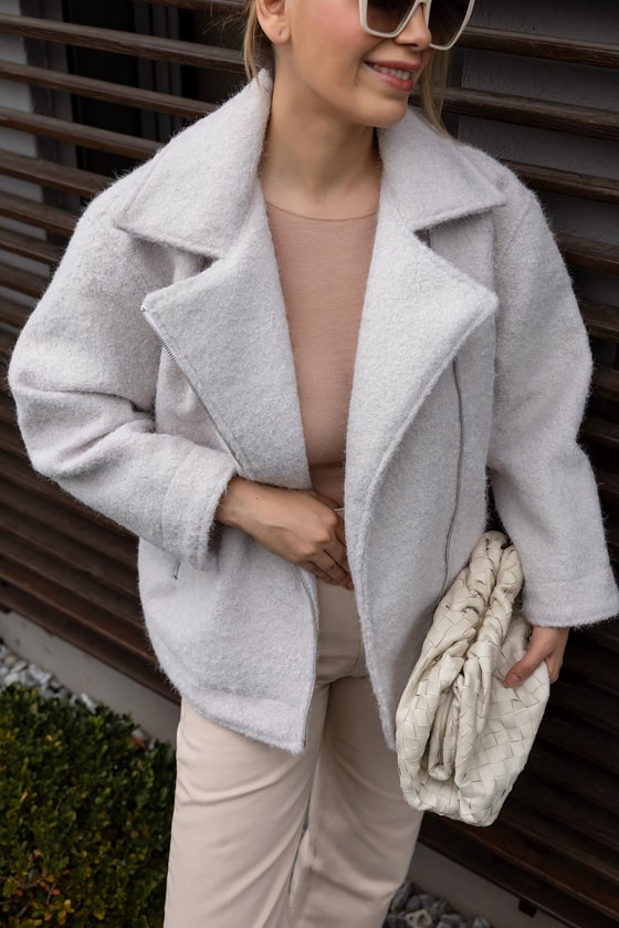 Fermuarlı Ceket - EKRU