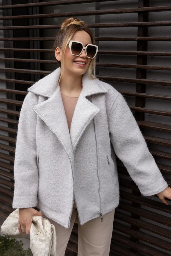 Fermuarlı Ceket - EKRU