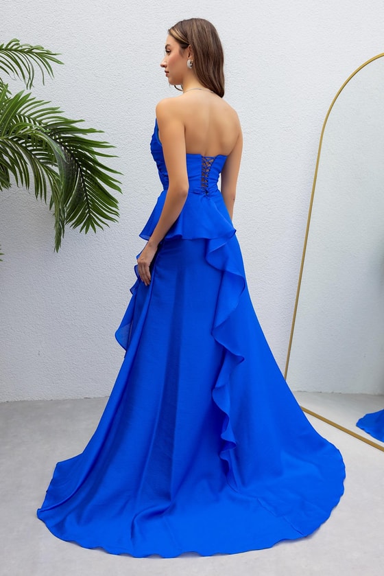 Göğüs Drapeli Uzun Abiye - SAKS