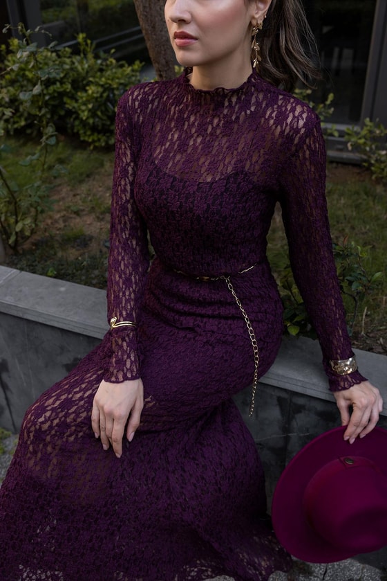 Güpürlü Dantel Takım - BORDO