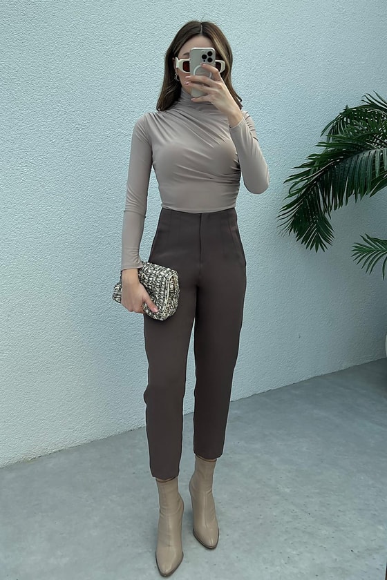 Havuç Pantolon - KAHVERENGİ