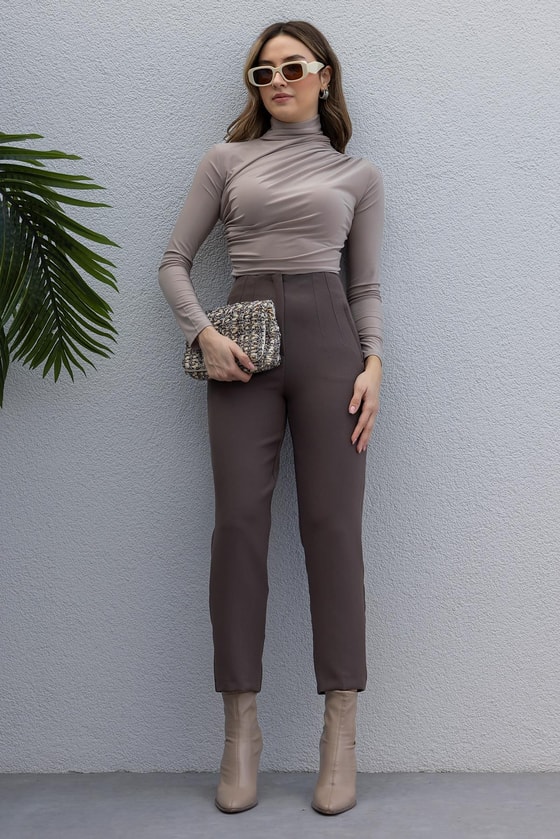 Havuç Pantolon - KAHVERENGİ