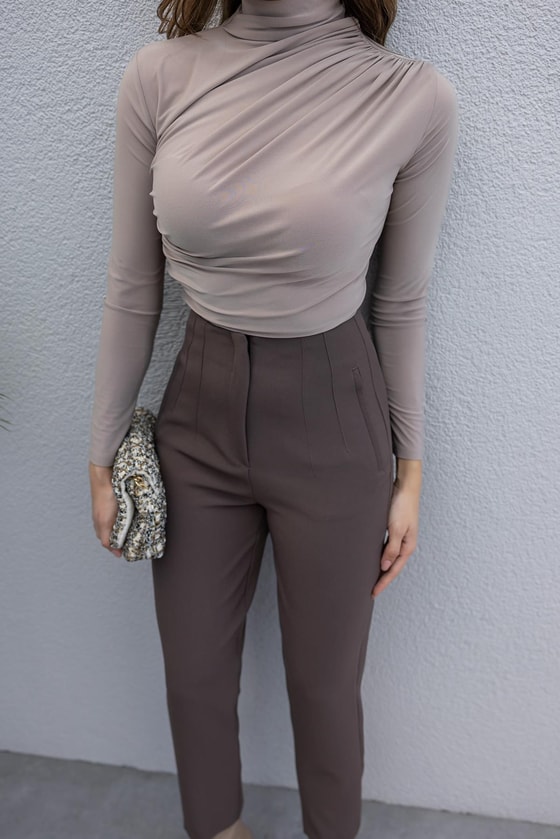 Havuç Pantolon - KAHVERENGİ