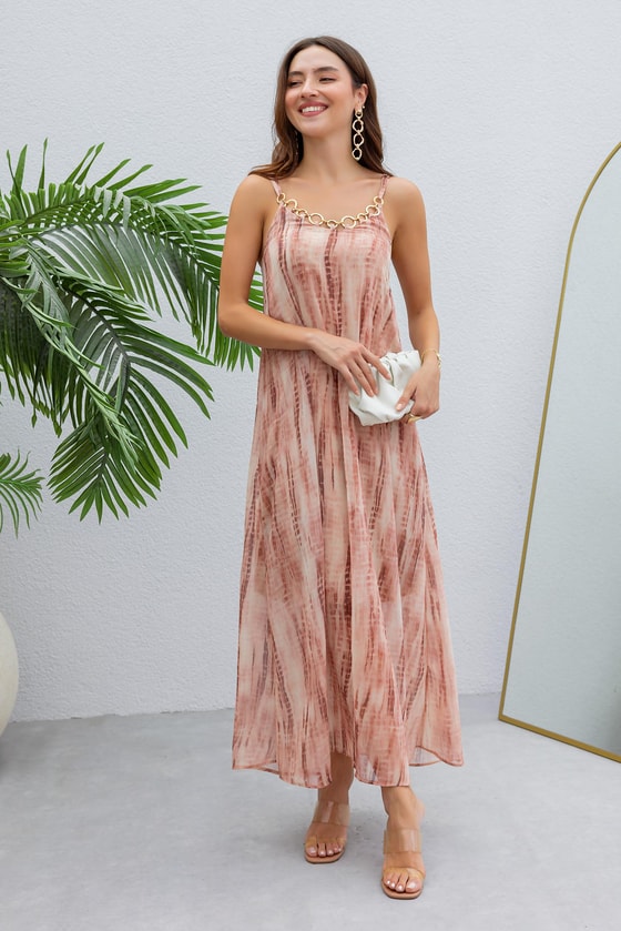 İnce Askılı Şifon Elbise - SOMON