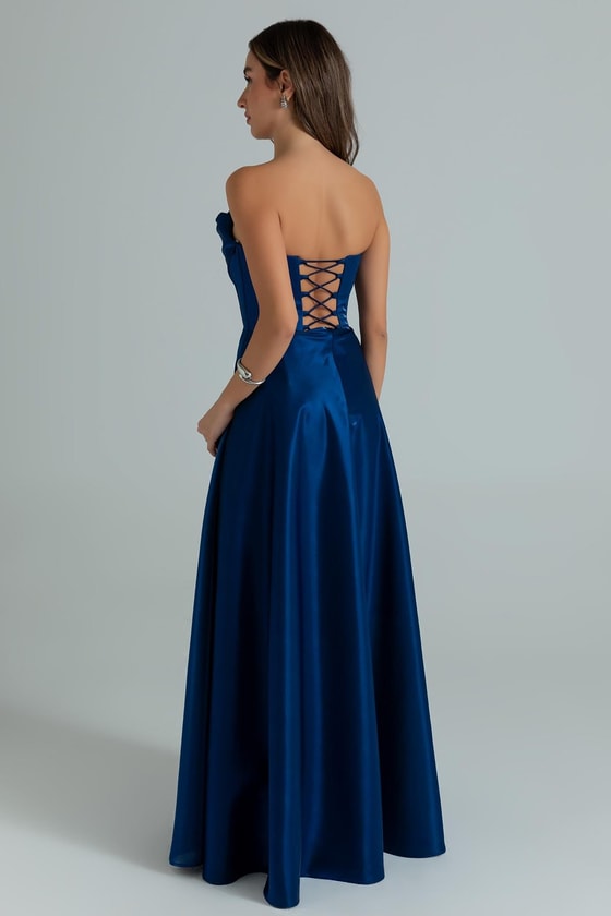 İncili Organze Abiye - LACİVERT