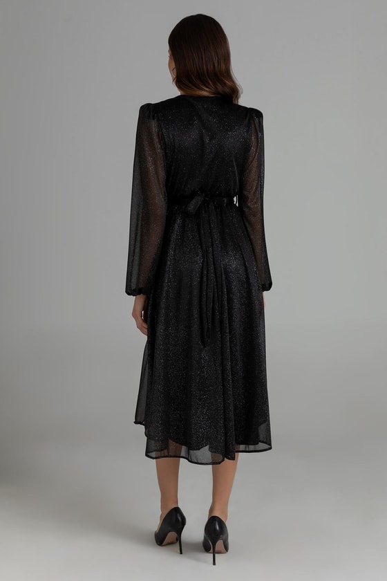 Işıltılı Gece Elbisesi - SİYAH