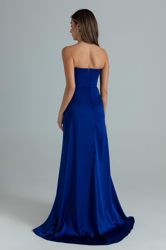 İşlemeli Saten Anvelop Abiye - SAKS