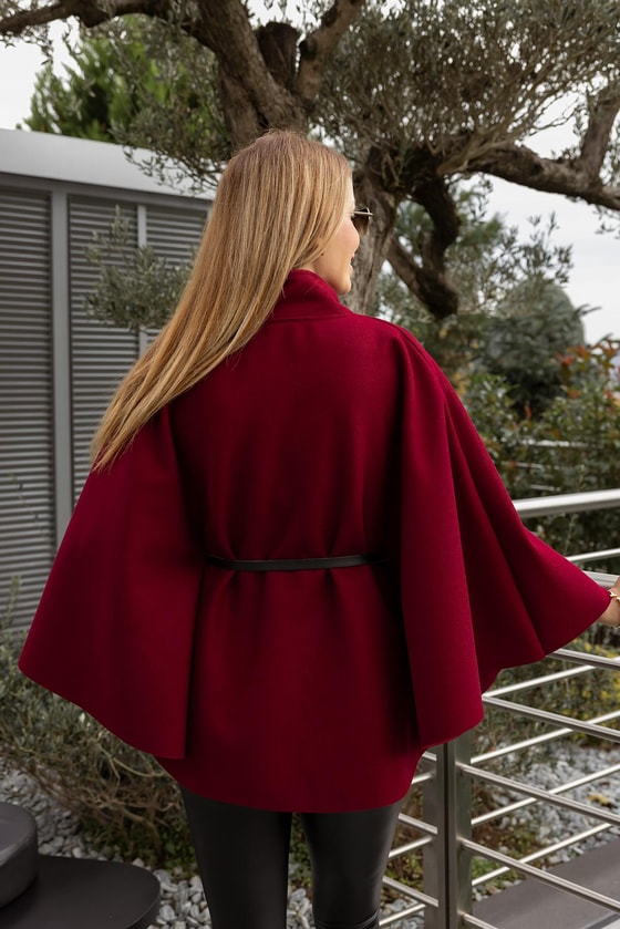 Kemerli Kaşe Panço - BORDO