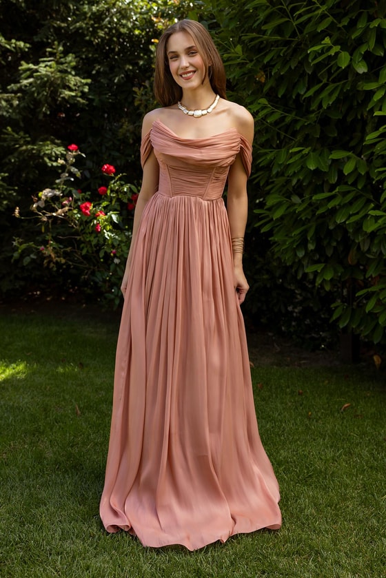 Krinkıl Pileli Saten Abiye - SOMON