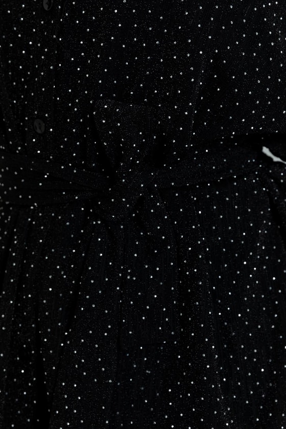 Kuşaklı Işıltılı Takım - SİYAH