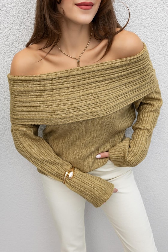 Madonna Yaka Triko Kazak - HAKİ