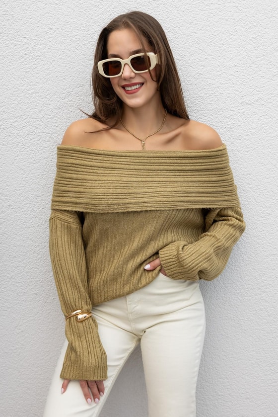 Madonna Yaka Triko Kazak - HAKİ