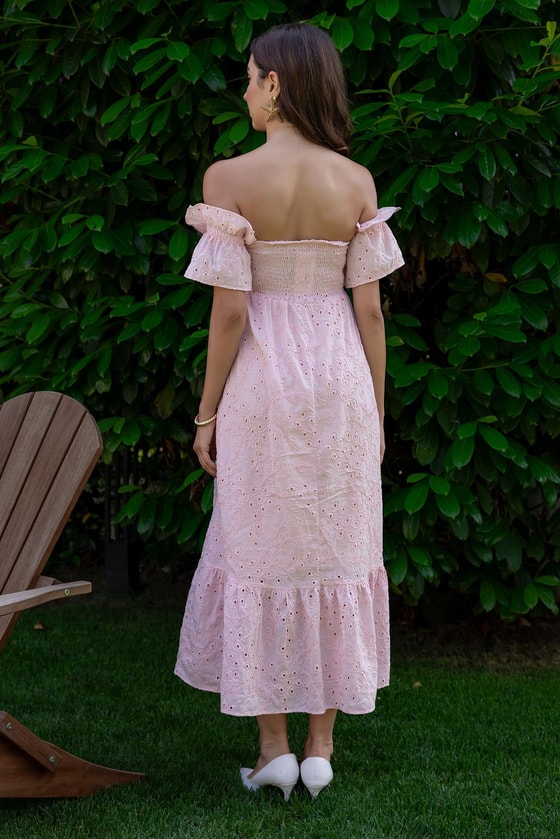 Nakışlı Fisto Elbise - PEMBE