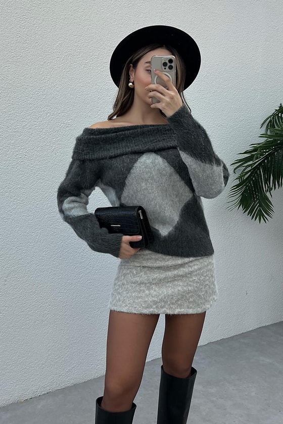 Şal Yaka Kazak - GRİ