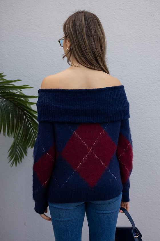 Şal Yaka Kazak - LACİVERT