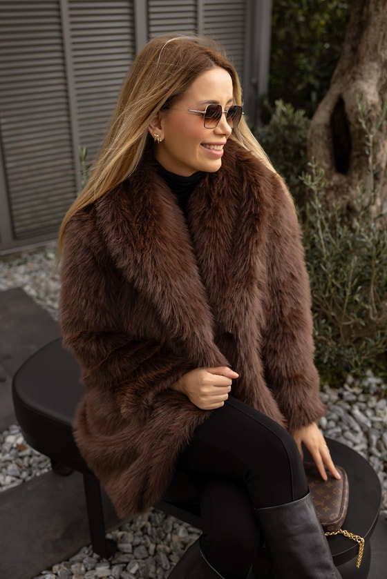 Şal Yaka Kürk - KAHVERENGİ