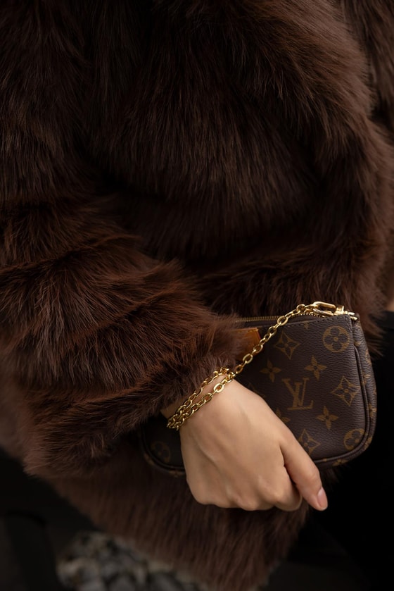 Şal Yaka Kürk - KAHVERENGİ