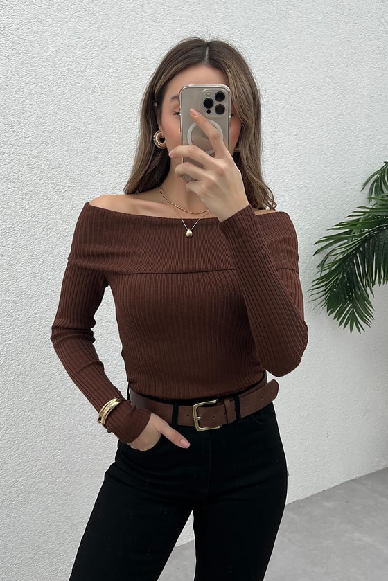 Şal Yaka Triko - KAHVERENGİ