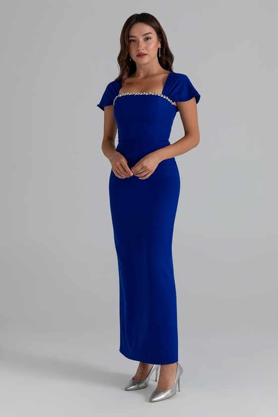 Taşlı Kalem Elbise - SAKS