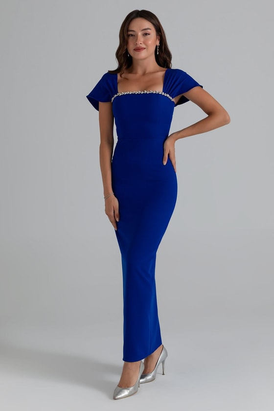 Taşlı Kalem Elbise - SAKS