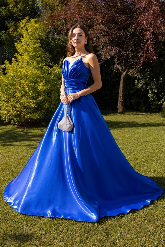 Transparan Sırt Detay Saten Abiye - SAKS