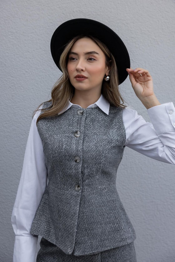 Yelekli Buklet Takım - GRİ