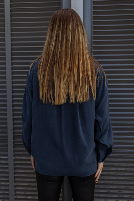 Dokulu Salaş Gömlek - FÜME