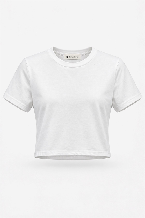 MGZ Crop T-Shirt - BEYAZ