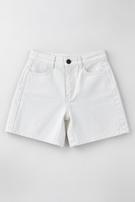 MGZ Denim Şort - EKRU