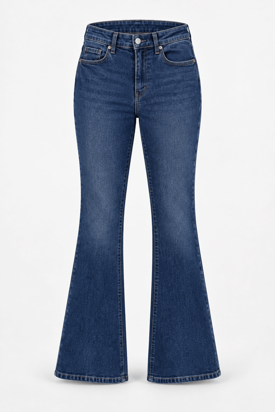 MGZ İspanyol Paça Denim Pantolon - MAVİ