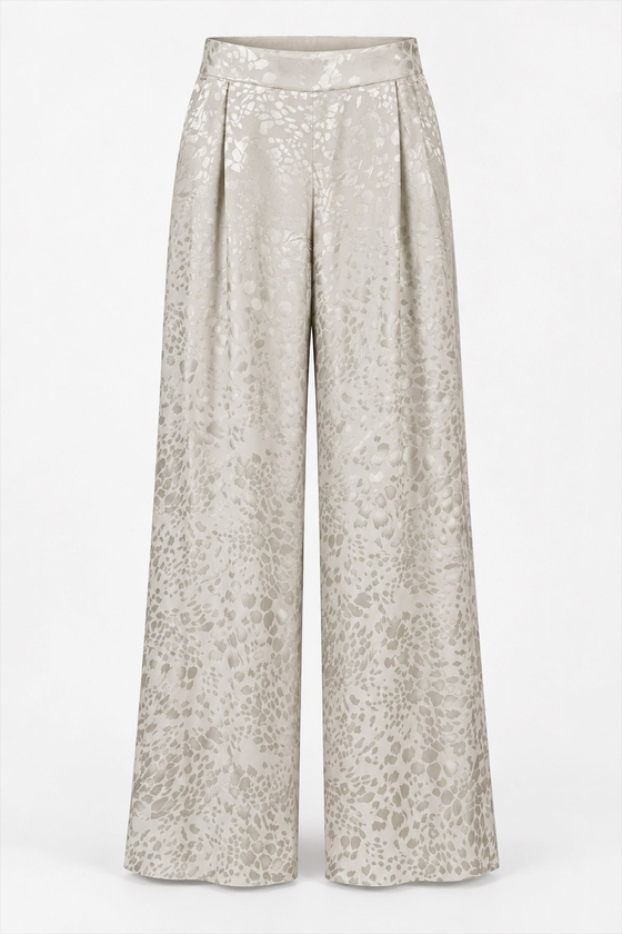 MGZ Leopar Desenli Saten Pantolon - BEJ