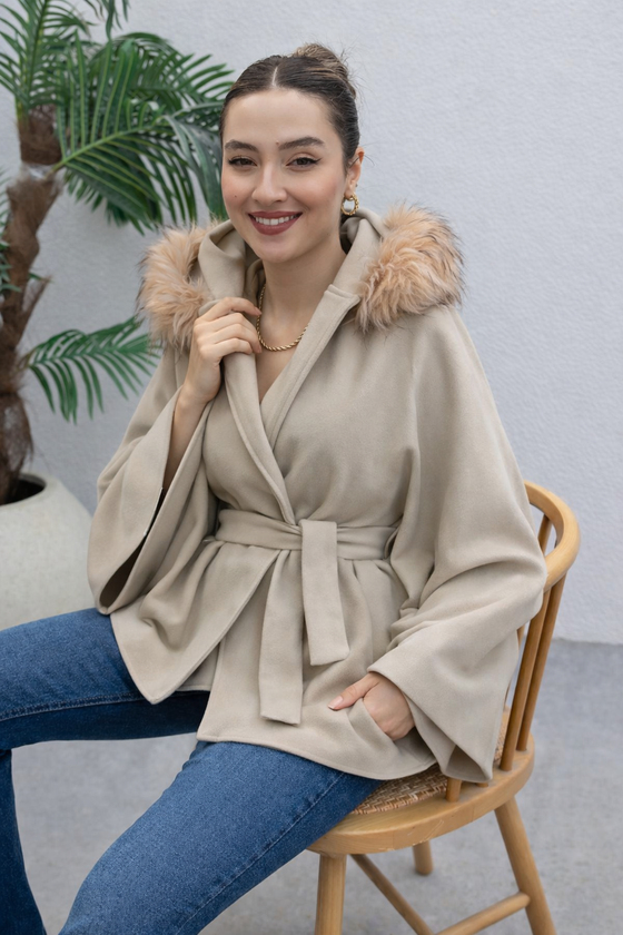 MGZ Yaka Peluş Panço - EKRU