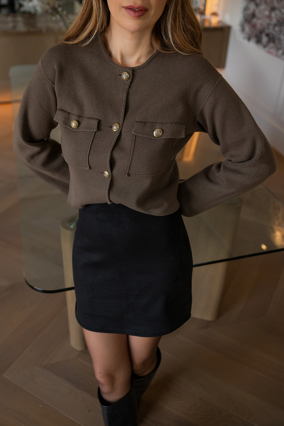 Mini Süet Etek - SİYAH