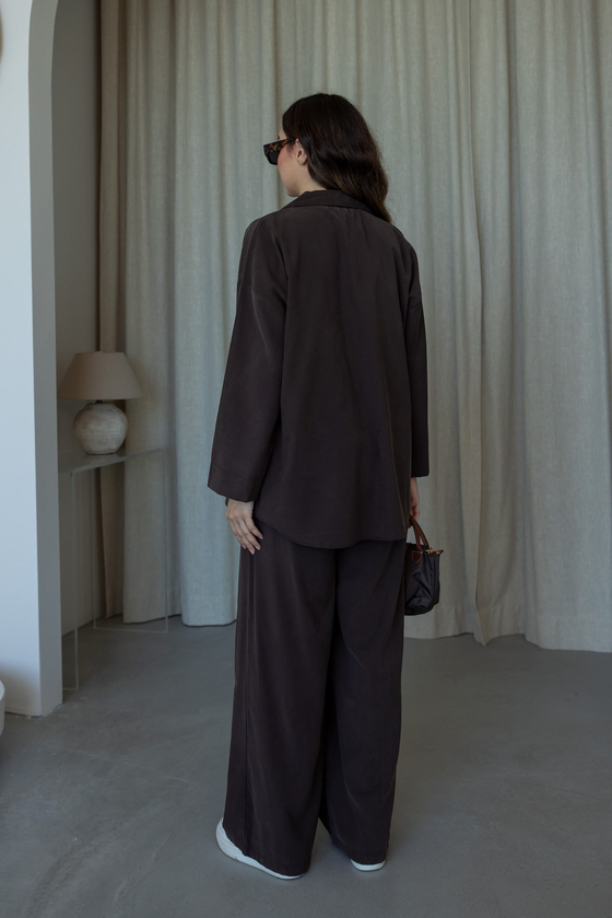 Oversize Gömlek Üçlü Takım - KAHVERENGİ