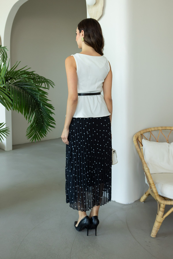 Peplum Detaylı Elbise - EKRU