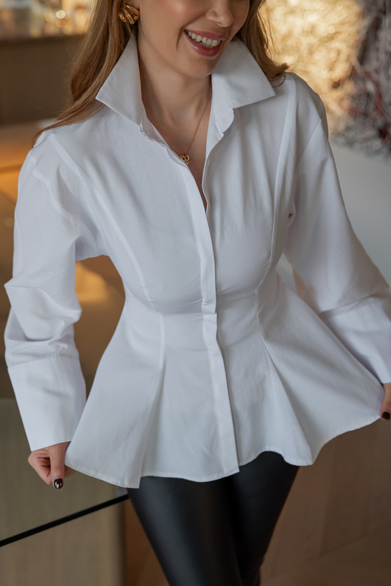 Pileli Poplin Gömlek - BEYAZ