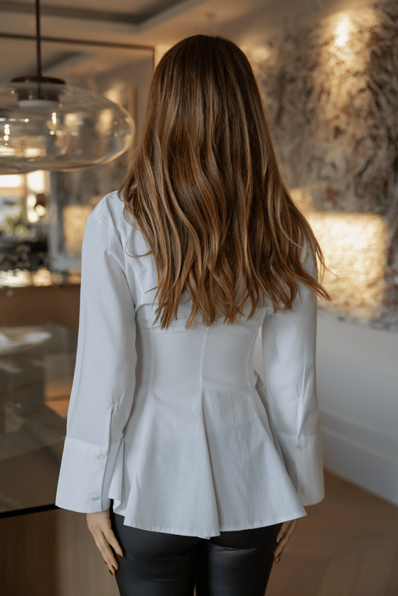 Pileli Poplin Gömlek - BEYAZ