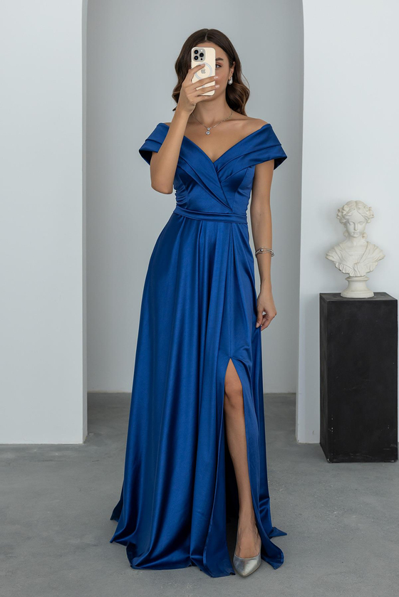 Prenses Yaka Saten Abiye - İNDİGO