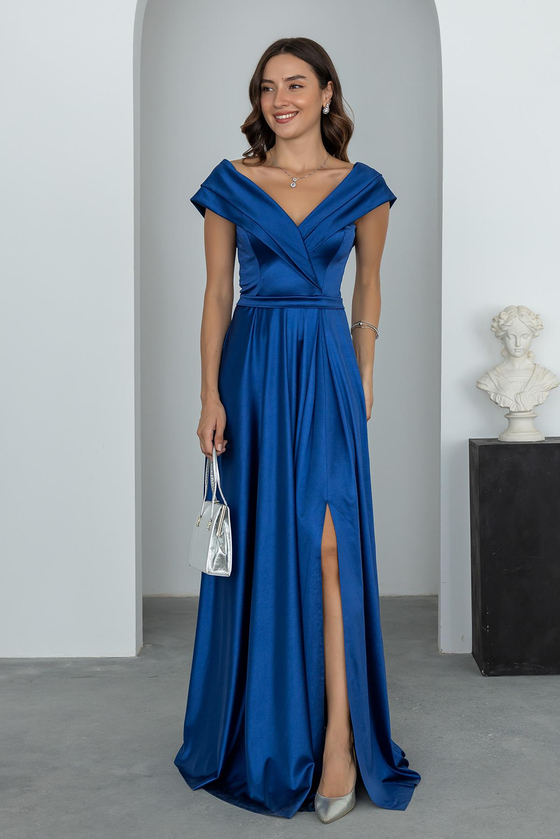 Prenses Yaka Saten Abiye - İNDİGO